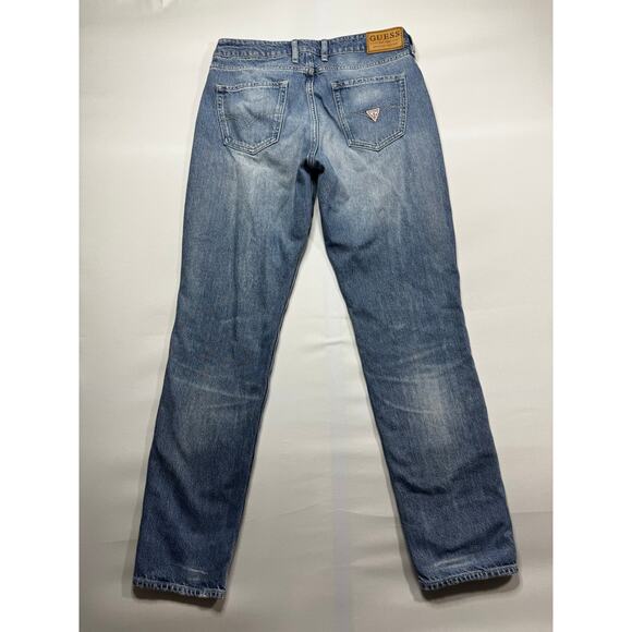Guess Men's Regular Drake Tapered Leg Blue Denim Jeans - Size 30 (31x30.5) - Picture 2 of 6
